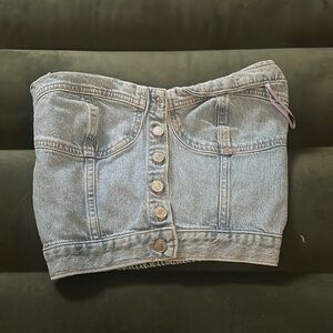 zara denim corset top